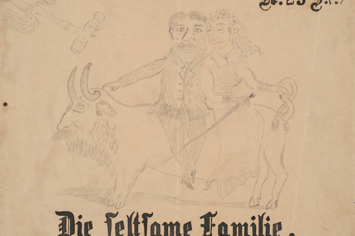 Luke, "The Strange Family," before 1921, pencil and pen in black ink on paper, 16.2 x 20.9 cm, Inv. 3111